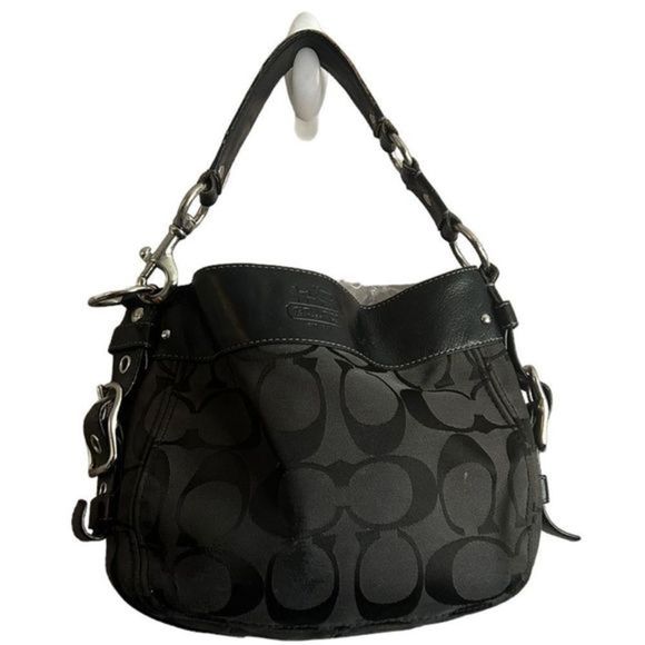 Coach Handbags - Coach Black Zoe Signature Jacquard Shoulder Bag 12657